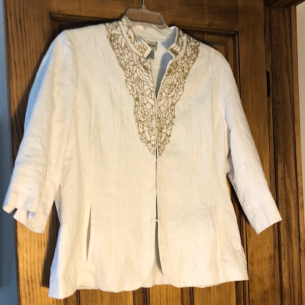 Chico’s White Denim 3/4 Sleeve Jacket